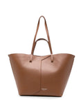 Emporio Armani Grained Leather Tote Bag — Brown