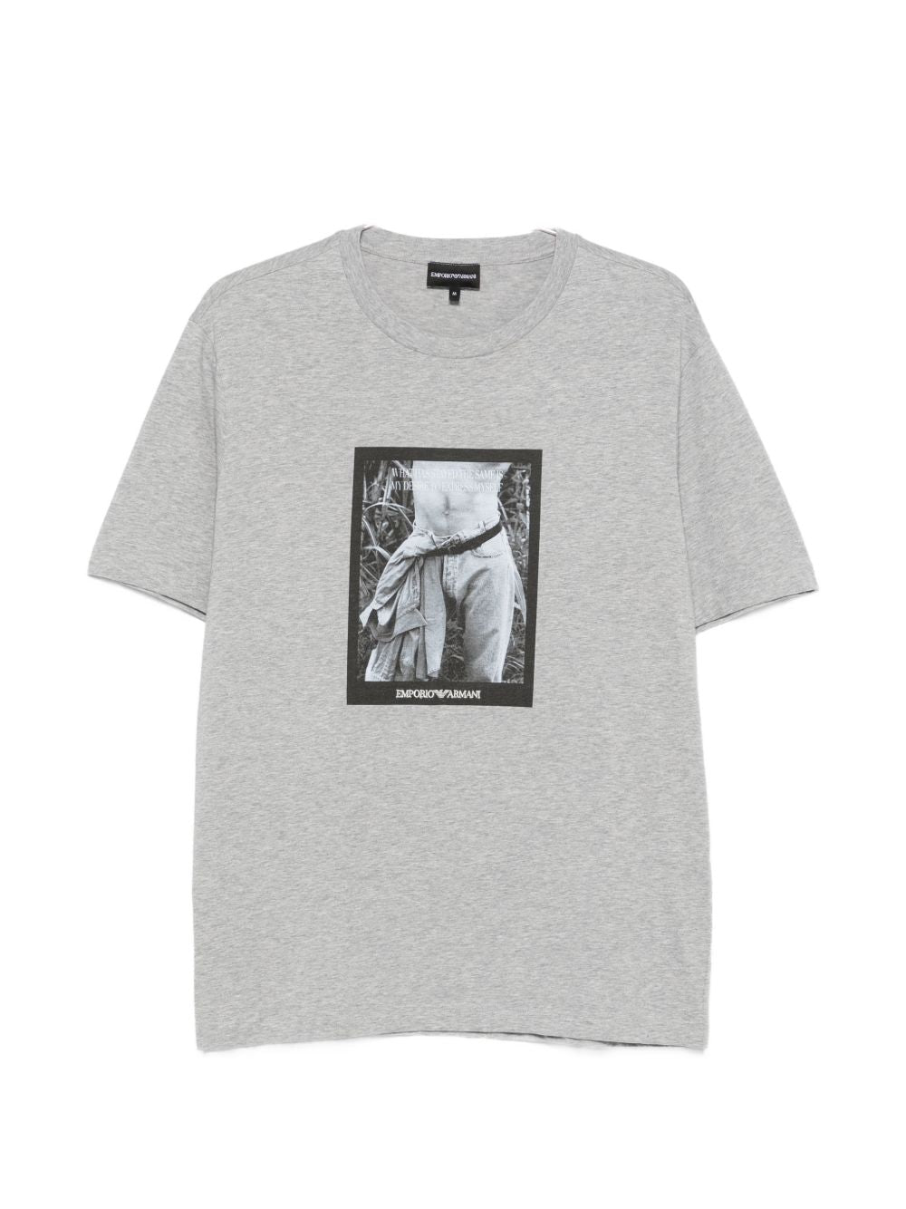 Emporio Armani Graphic Print Cotton T-Shirt — grey