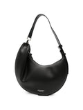 Emporio Armani Leather Crescent Shoulder Bag — Black