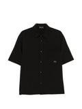 Emporio Armani Spread Collar Shirt — Black