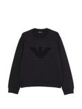Emporio Armani Flocked Logo Sweatshirt — Black