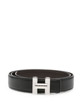 Hogan H-Logo Buckle Belt — Black
