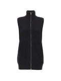 MM6 Maison Margiela Ribbed Wool Vest — Black
