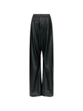 MM6 Maison Margiela Faux Leather Wide-Leg Trousers — Black