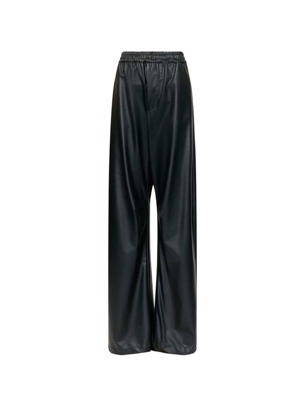 MM6 Maison Margiela Faux Leather Wide-Leg Trousers — Black