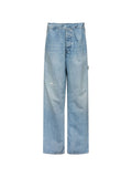 MM6 Maison Margiela Wide-Leg Light-Wash Denim Jeans — light blue