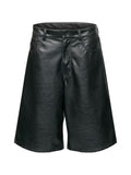 MM6 Maison Margiela Faux Leather Shorts — Black