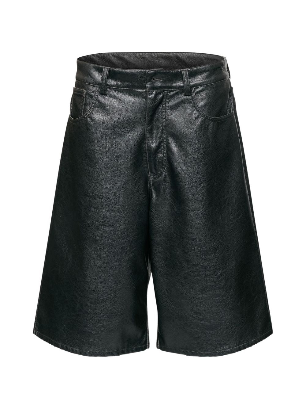 MM6 Maison Margiela Faux Leather Shorts — Black