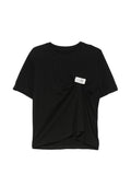 MM6 Maison Margiela Jersey Gathered Detailing T-Shirt — Black