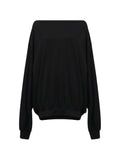 MM6 Maison Margiela Oversized Cotton Jersey Sweatshirt — Black