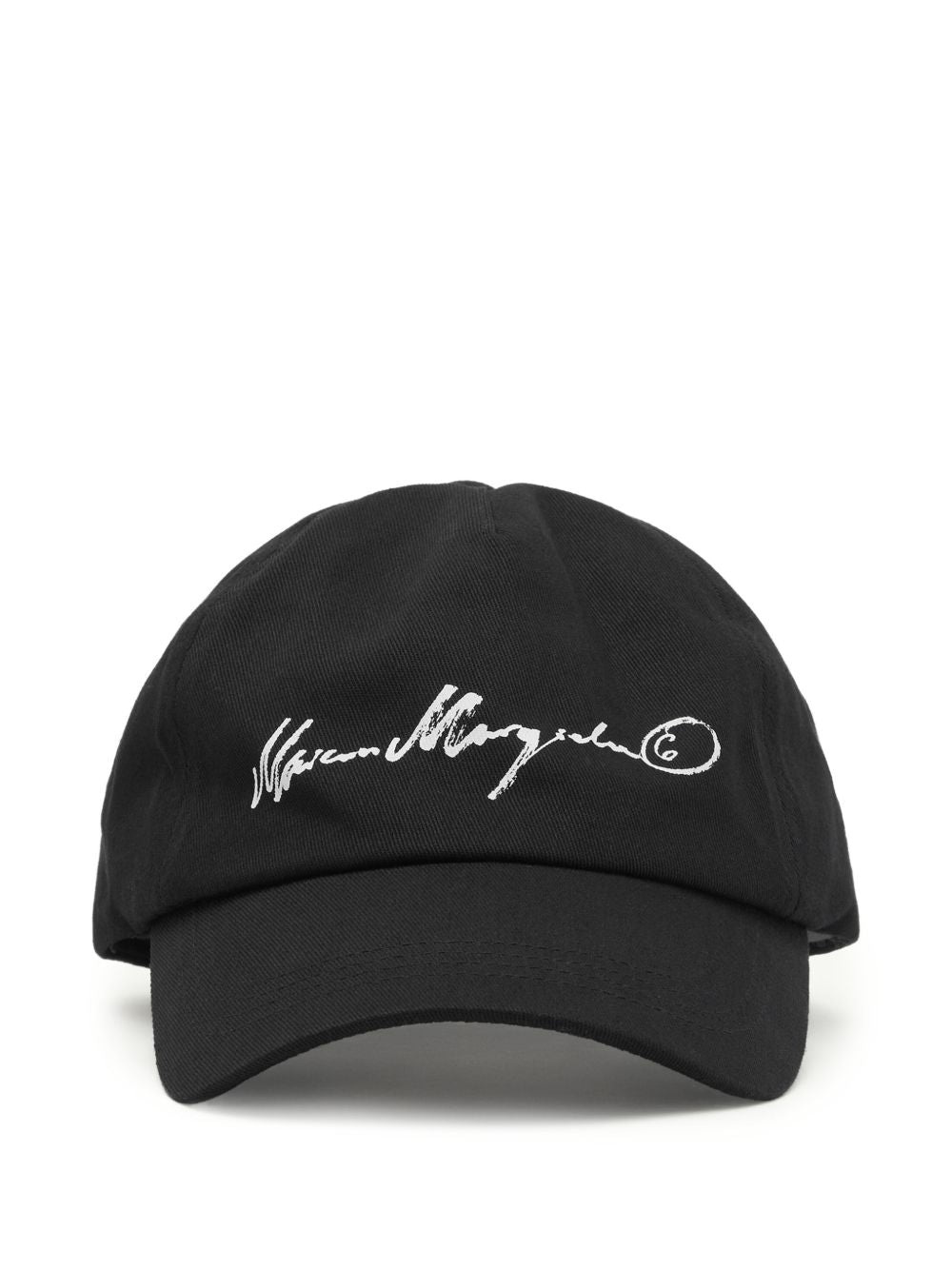 MM6 Maison Margiela Signature Embroidered Baseball Cap — Black