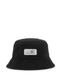 MM6 Maison Margiela Reversible Teddy Fleece Bucket Hat — Black