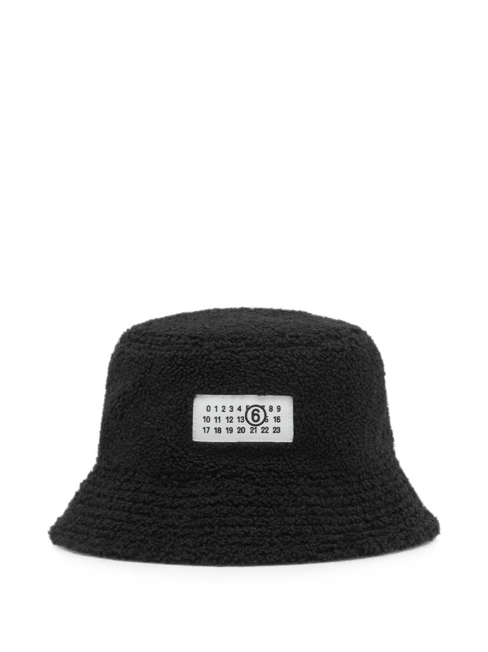MM6 Maison Margiela Reversible Teddy Fleece Bucket Hat — Black