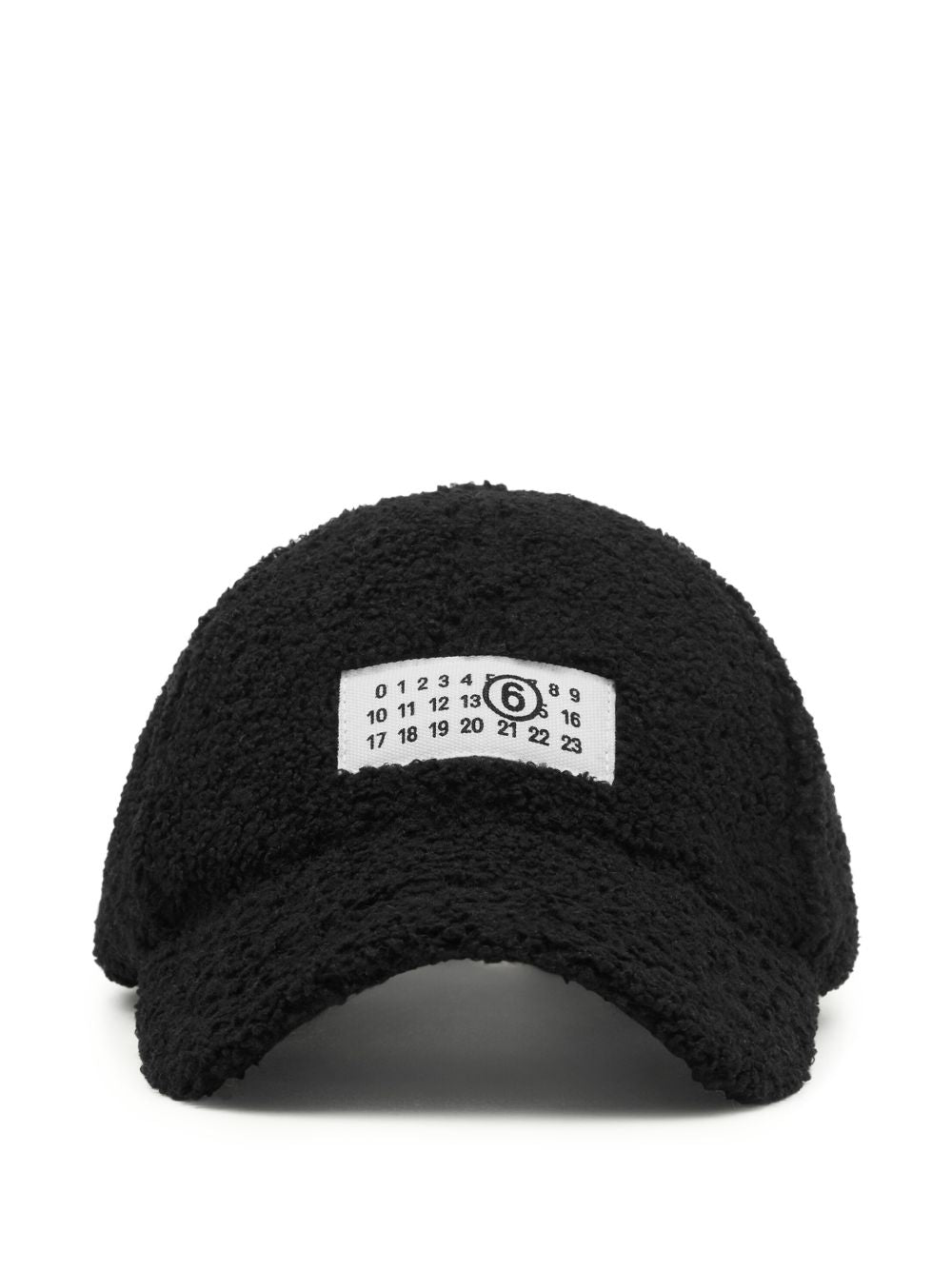 MM6 Maison Margiela Teddy Fleece Baseball Cap — Black