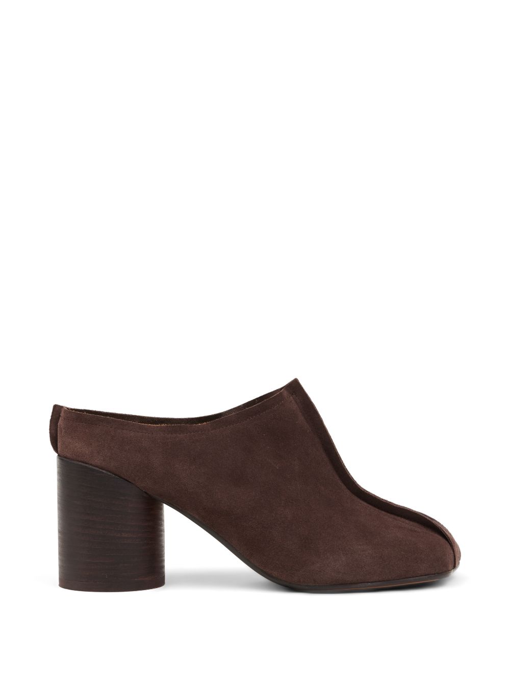 MM6 Maison Margiela Suede Block Heel Heel Mule — Brown