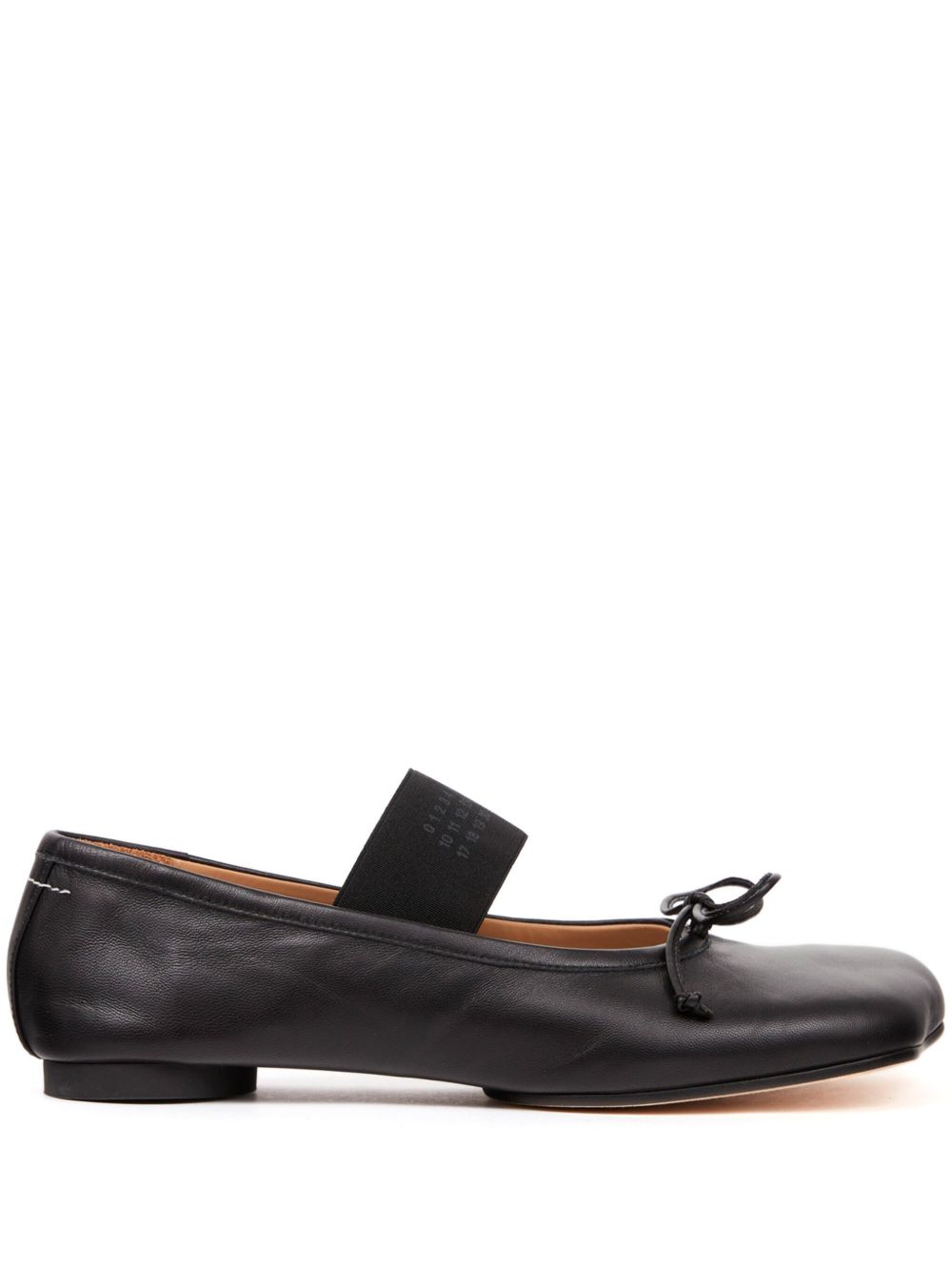 MM6 Maison Margiela Leather Ballet Ballet Flat — Black