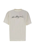 Camiseta de Algodón con Logo Estampado MM6 Maison Margiela — Blanco