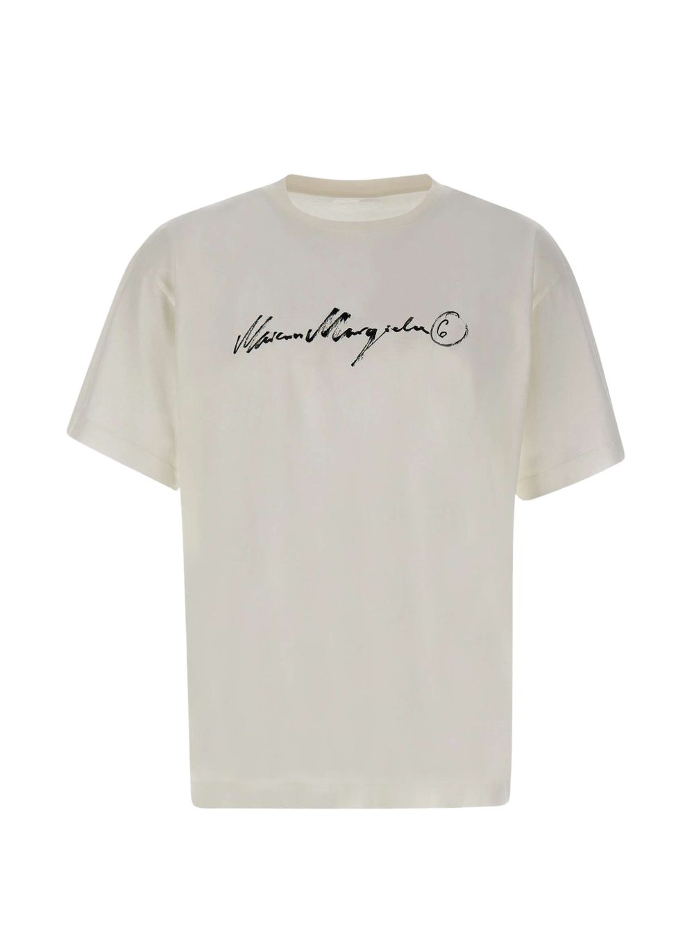 MM6 Maison Margiela Logo-Print Cotton T-Shirt — White