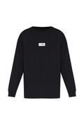 MM6 Maison Margiela Logo-Patch Cotton Long-Sleeve T-Shirt — Black