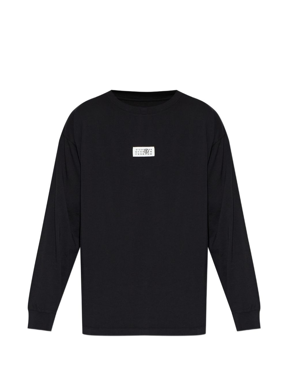 MM6 Maison Margiela Logo-Patch Cotton Long-Sleeve T-Shirt — Black