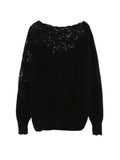 Ermanno Scervino Lace-Panel Cashmere Sweater — Black