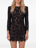 Self-Portrait Guipure Lace Dress — Black