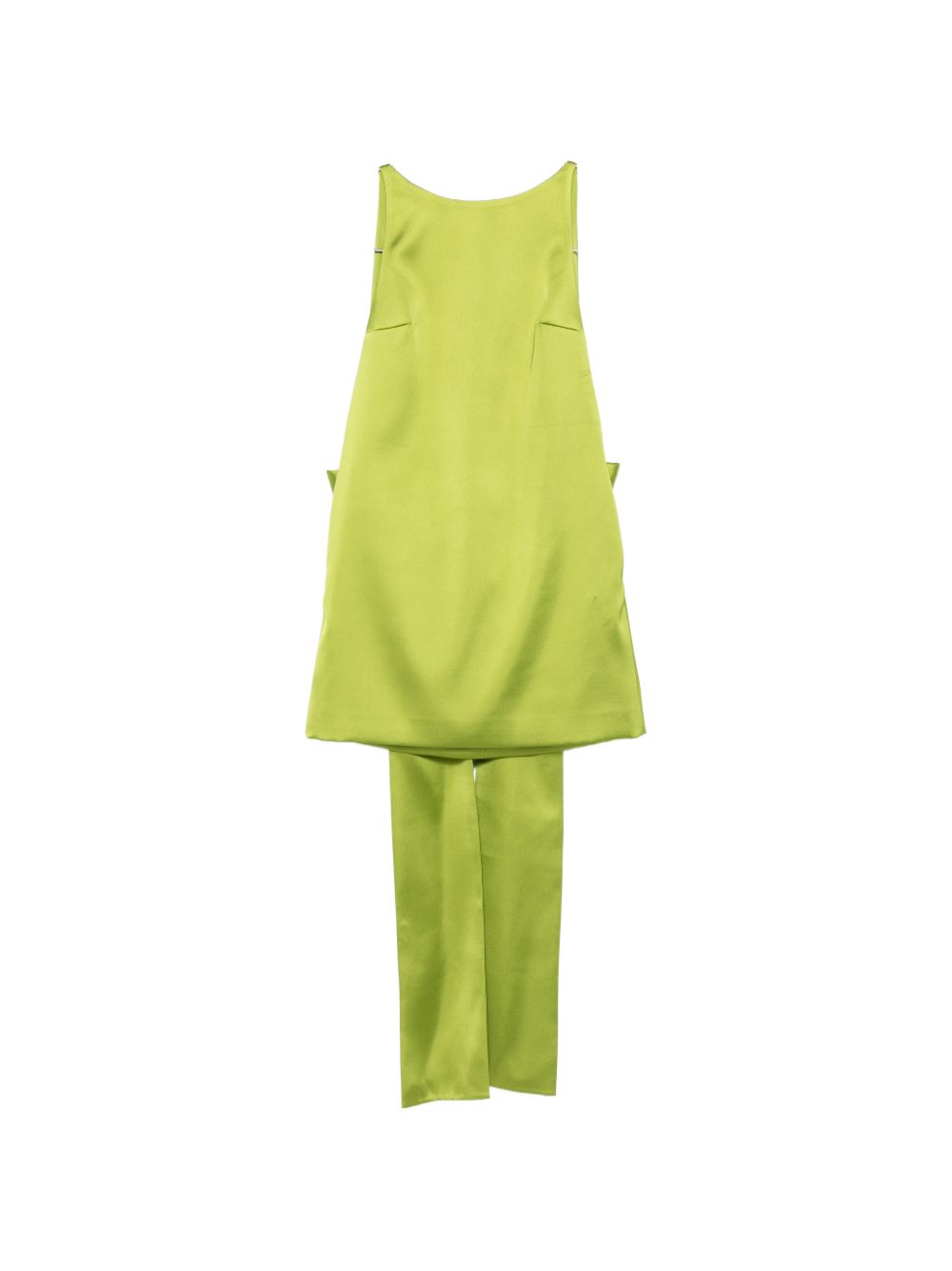 Self-Portrait Sleeveless A-Line Dress — Lime Green