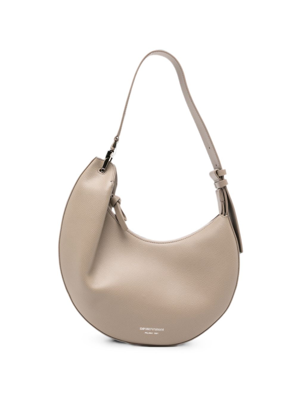 Emporio Armani Grained Leather Shoulder Bag — Beige