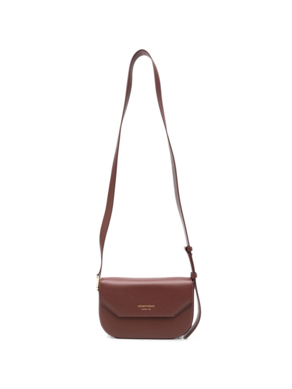 Emporio Armani Leather Crossbody Bag — Brown