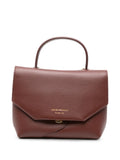 Emporio Armani Leather Top Handle Top Handle Bag — Brown