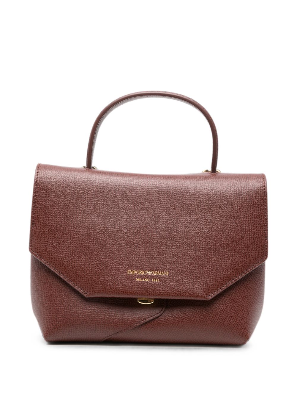 Emporio Armani Leather Top Handle Top Handle Bag — Brown