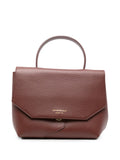 Emporio Armani Foldover Leather Top Handle Bag — Mauve-Brown