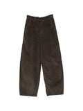 Alysi Velvet Barrel Trousers — Charcoal