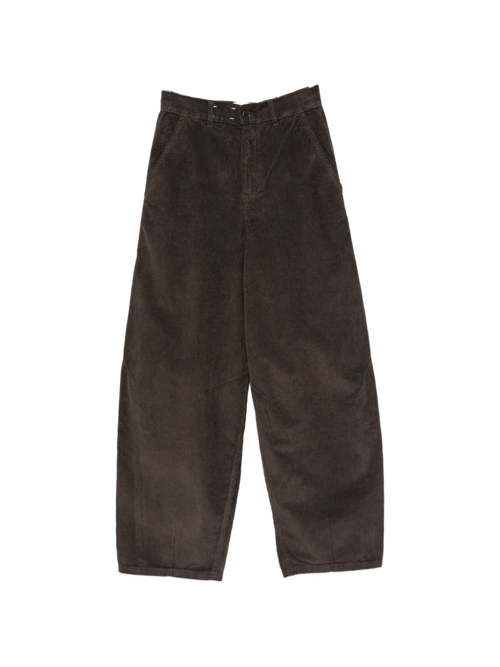 Alysi Velvet Barrel Trousers — Charcoal