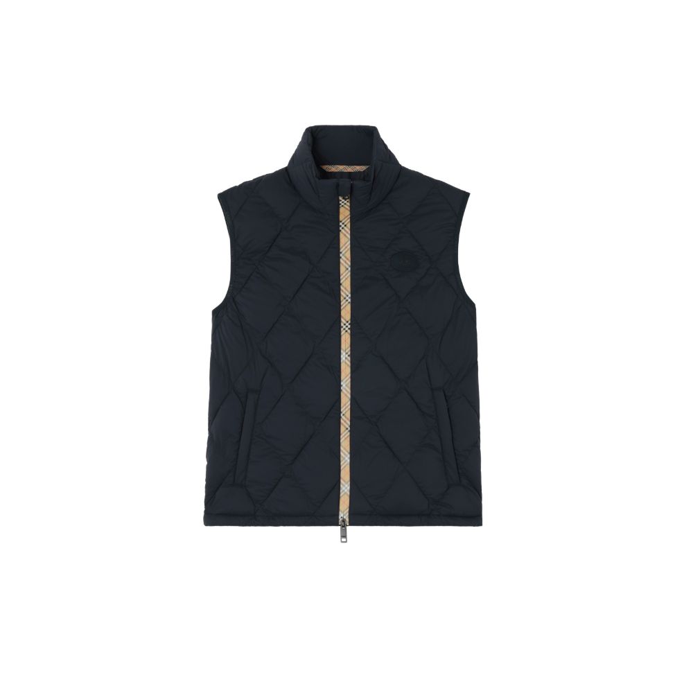Burberry Quilted Down Vest — Navy