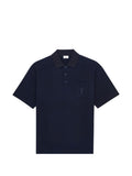 Saint Laurent Logo-Embroidered Cotton Polo — Navy