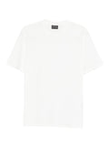 Emporio Armani Logo Jacquard Cotton T-Shirt — White