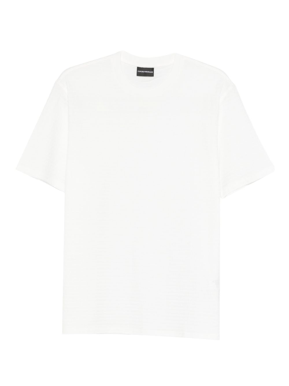 Emporio Armani Logo Jacquard Cotton T-Shirt — White