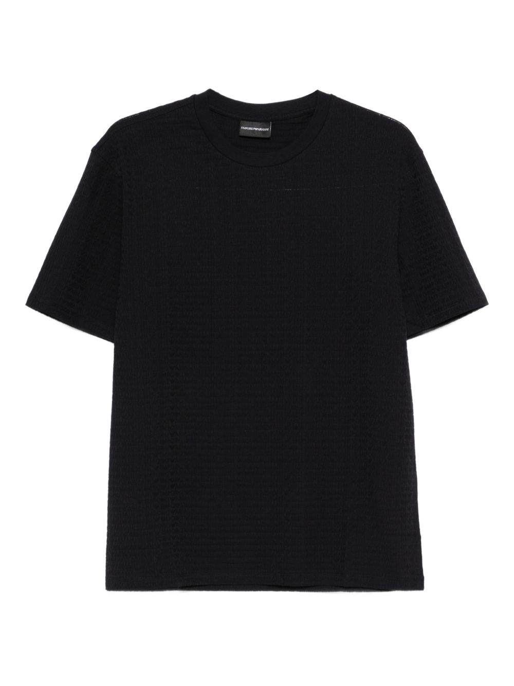 Emporio Armani Textured Cotton T-Shirt — Black