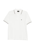 Polo Emporio Armani de algodón con logo bordado — Blanco