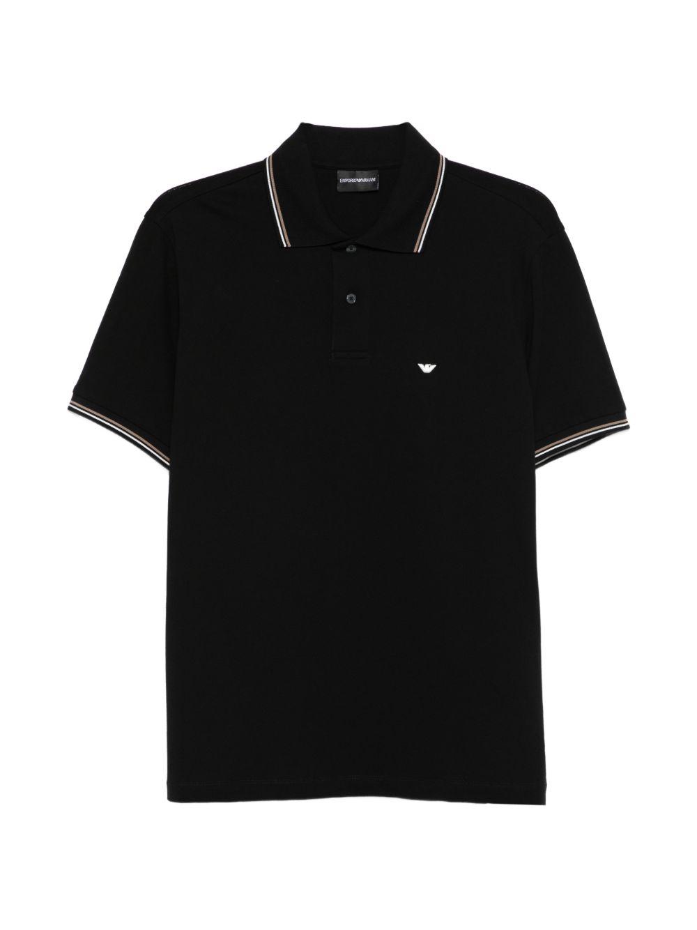 Emporio Armani Logo Cotton Polo — Black