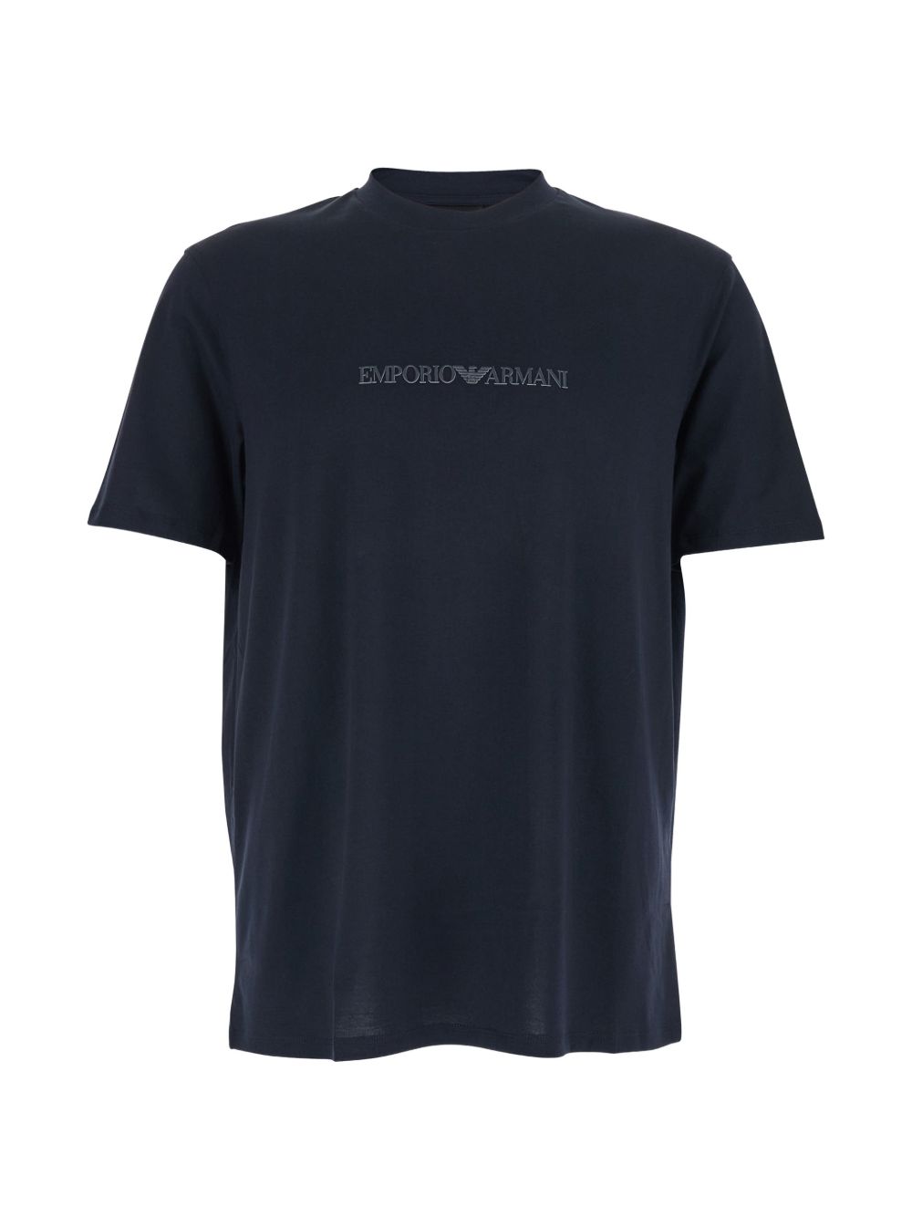 Emporio Armani Logo-Embroidered Cotton T-Shirt — Navy
