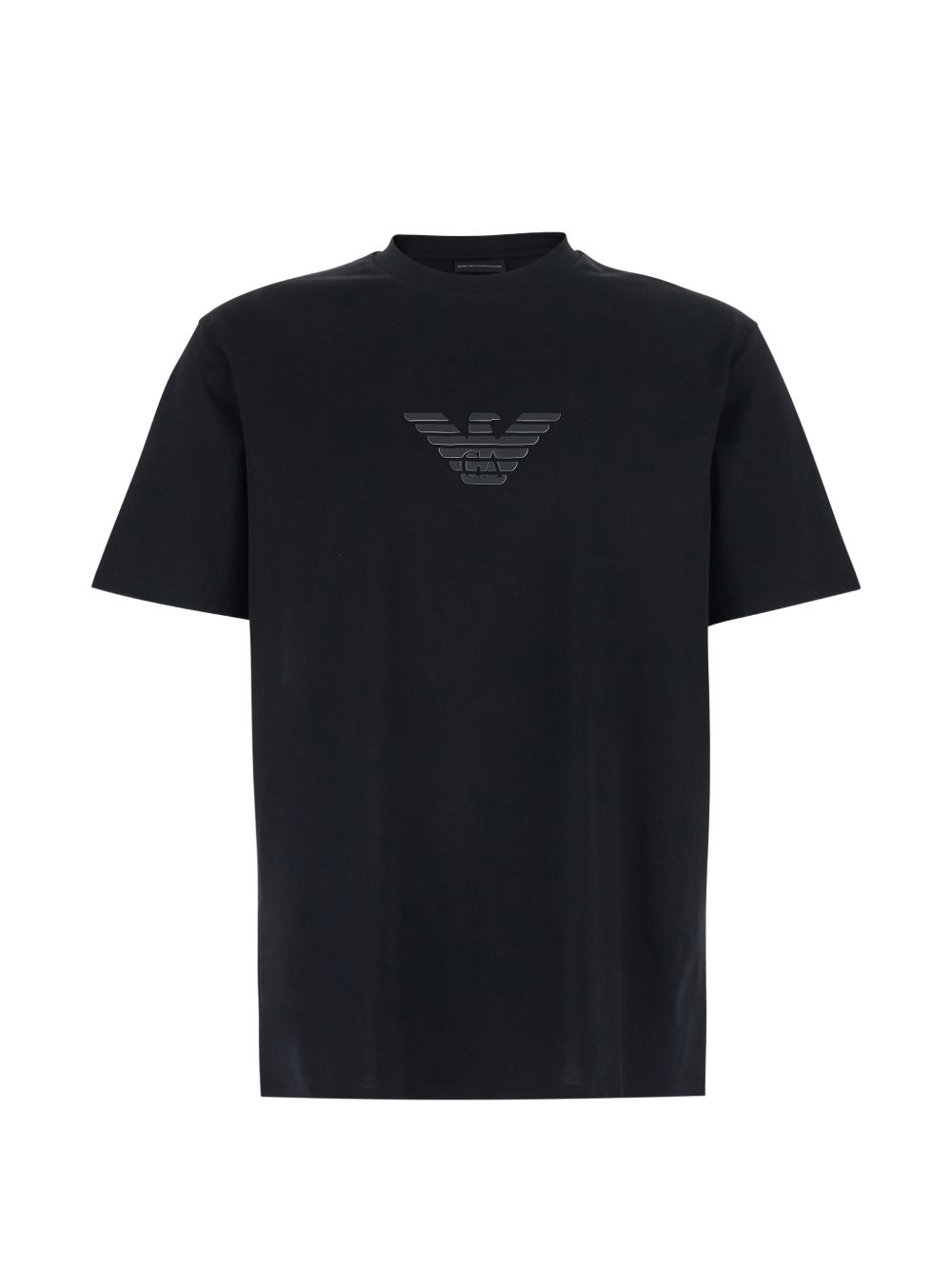 Emporio Armani Logo-Embroidered Cotton T-Shirt — Black