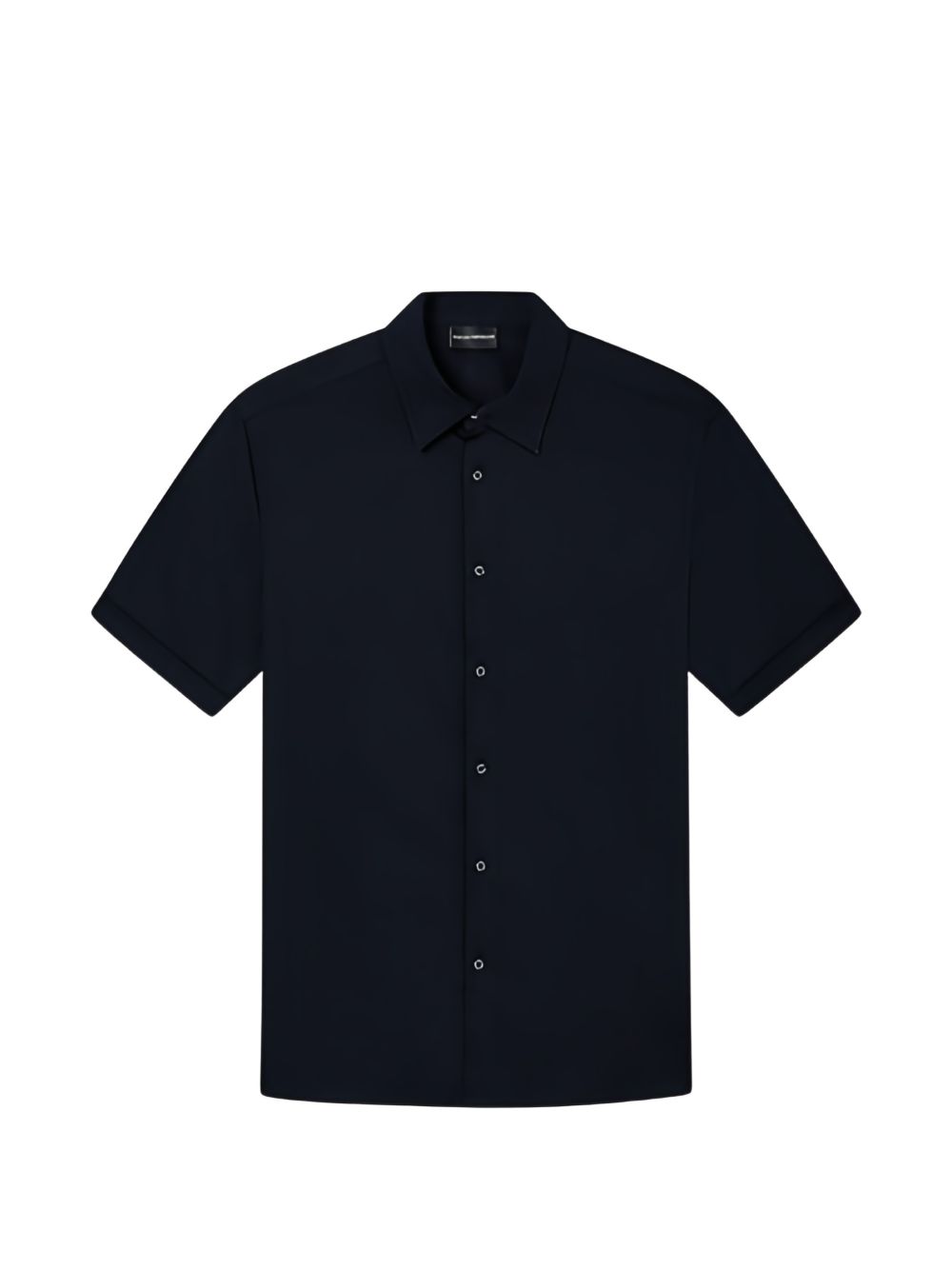 Emporio Armani Cotton Short-Sleeve Shirt — Navy