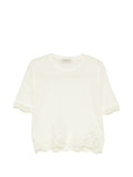 Ermanno Firenze Lace-Trimmed T-Shirt — Cream