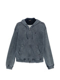 Emporio Armani Cotton-Blend Hoodie Hoodie — Gray