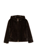 Ermanno Firenze Fur-Trimmed Hood Jacket — Brown