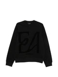 Sudadera de algodón con logotipo de Emporio Armani — Negra