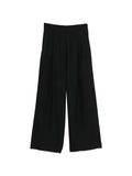 Emporio Armani Wide-Leg Pleated Trousers — Black