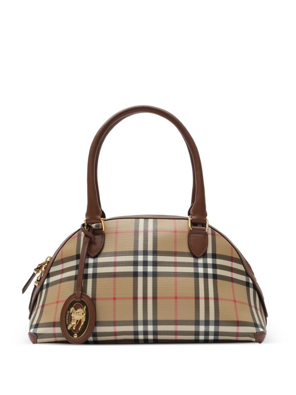 Burberry Nova Check Canvas Shoulder Bag — Beige